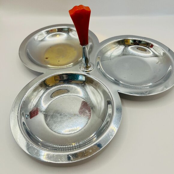 Farberware Other - Vintage Farberware Chrome Tidbit Dish with Red Bakelite Handle